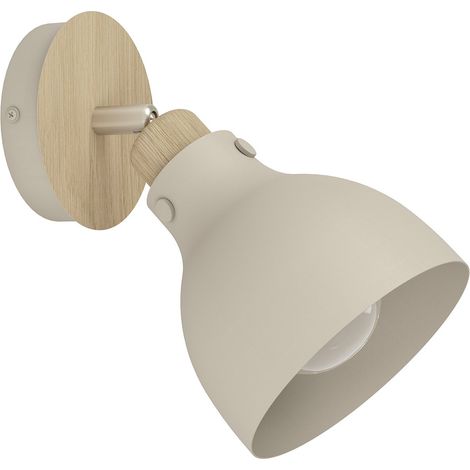 Spot Lamp Arrecife Stahl Braun, Nickel-Matt E27 1x28W H: 23,5 cm Ø14,5 cm Dimmabile