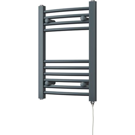 Zennor - Anthracite Electric Towel Rail H600mm x W400mm Curved 200w Standard (1/3)