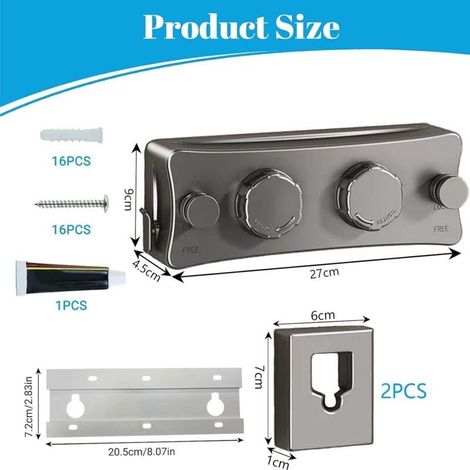 Corde à Linge Rétractable pour Intérieur et Extérieur, 2 x 5.1M Acier Inoxydable Fil a Linge Retractable, Étendoir à Linge (1/3)