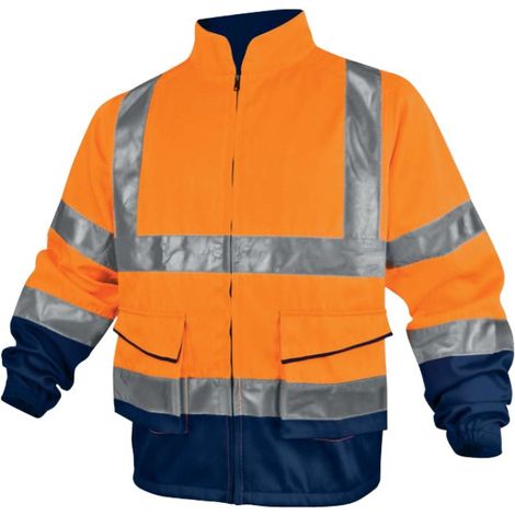 Veste de travail PANOSTYLE PHVE2 à haute visibilité orange fluo/bleu marine TL - DELTA PLUS - PHVE2OMGT