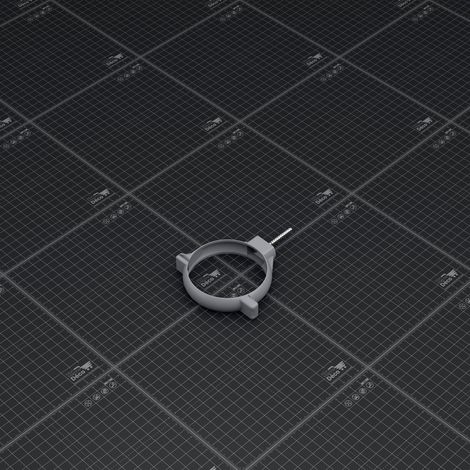 Collier de fixation avec patte à vis pour tuyau de 80 mm - Gris (1/4)