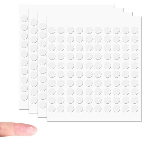 400 Pièces Pastille Double Face Transparent Rond Points Adhésifs Autocollant, Pastille Double Face 10 mm,Adhésif Amovible Ruban Multi-usages Sans Trace Pour Décorations de Fête,Maison (1/5)
