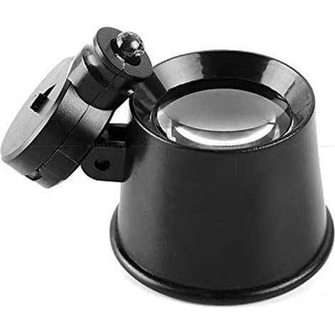 Lntyq Loupe oculaire 10X avec lumière LED, support de boucle oculaire, loupe oculaire portable éclairée par LED (10X) (1/5)