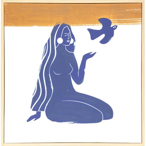Toile Imprimée "Melody" 45x45cm Bleu (1/3)