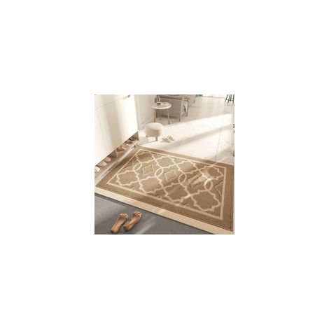 Tapis de porte absorbant 60 x 90 cm – Antidérapant – Lavable en machine – Fibre polypropylène durable – Beige moderne (1/5)