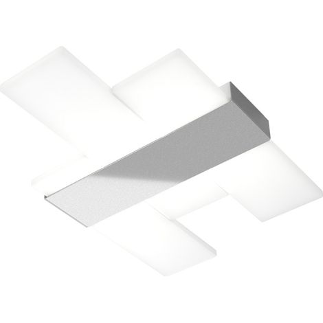 Plafoniera Moderna Flight Metallo Grigio Diffusore Acrilcico Sat. Bianco Led 30W (1/3)