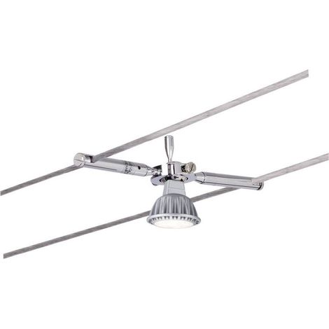 – Lampe sur câble inclinable 10 W LED – 1 source de lumière – Métal chrome – Intensité variable pour salon et bureau