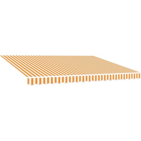Maison Exclusive - Tessuto di ricambio Tenda da Sole Arancione e Bianco 450x300 cm (1/5)