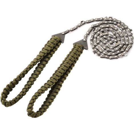 Portatif Tronçonneuse Scie à Main avec poignées de Corde Parachute Multifonction Trousse en Nylon, Câble Scie pour la Survie Gear, Le Camping