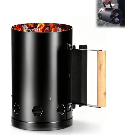Allume-charbon pour barbecue de camping – Accessoire de barbecue portable – Outil pratique pour les barbecues en plein air (1/5)