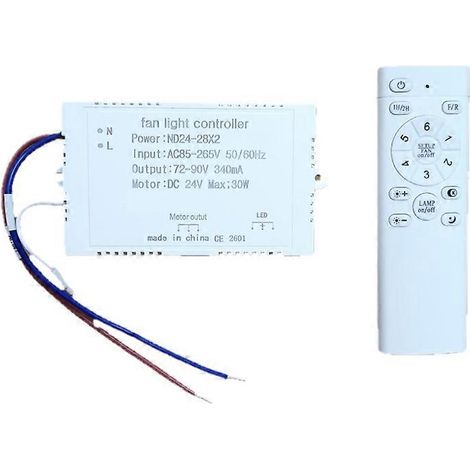 Deckenventilator-Lichtsteuerung, 340-mA-LED-Steuermodul für runde Ventilatorleuchte, einstellbare Farbtemperatur, Dimmer und Fernbedienung (1/5)