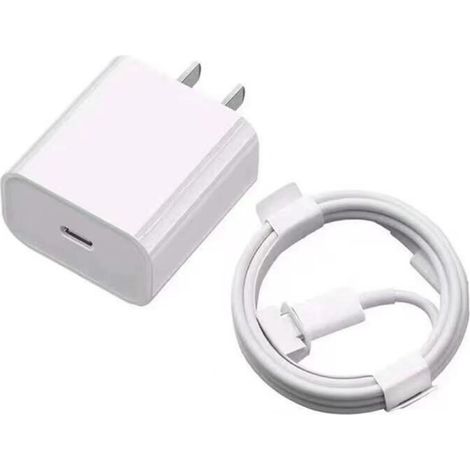 Chargeur rapide PD 20 W, adaptateur secteur USB-C 20 W avec câble de charge de 2 m pour iPhone 14, 13, 12, 11 et X (1/5)
