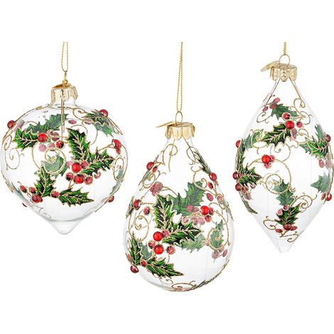 Pendagli per albero di Natale in vetro decorato color Zaida Trasparente