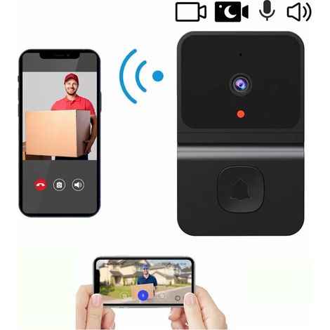Smart Wireless Doorbell Camera, WiFi Video Doorbell Camera with Two-Way Audio, Night Vision, Cloud Storage, Water-Resistant HD Security Video Doorbell for Phone (1/5)