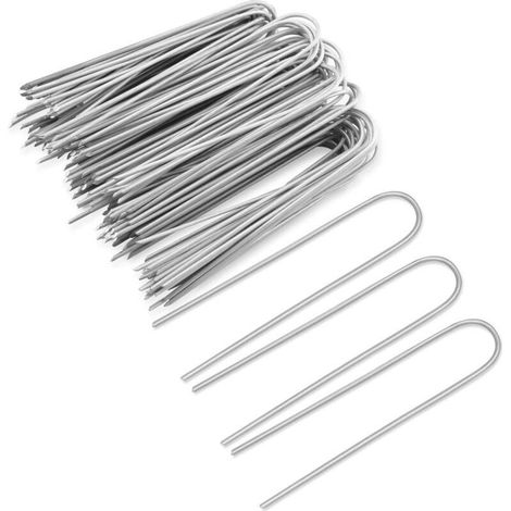 lot de 100 piquets de fixation en acier 2,9 mm, 150 mm long, 25 mm large