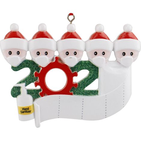 Ornement suspendu de noël, une famille de cinq, bricolage, nom de bénédiction, pendentif en résine, décor d'arbre pour cadeau de vacances (1/2)