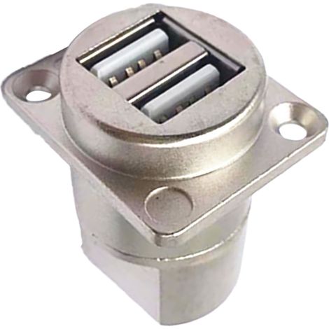 Connecteur USB double face femelle-femelle pour montage sur panneau, transmission de données stable, type D, pour panneau d'armoire 86, boîtier argenté (1/5)