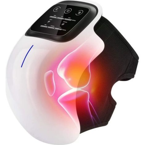 Dispositif de soulagement douleur genou – Masseur sans fil avec chaleur et lumière rouge – Écran LED – Batterie 3000 mAh – Modes de vibration (1/5)