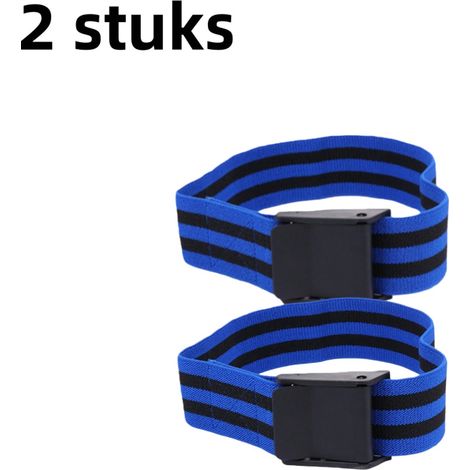 Lot de 2 bandes élastiques de blocage pour entraînement des jambes bande de musculation et équipement de fitness pour entraînement physique et rééducation 5 x 90 cm couleur bleue (1/5)