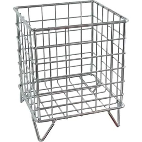 Panier de rangement en métal argenté avec oreilles de chat – Organiseur en maille métallique pour cosmétiques, thé, bureau, boîte creuse petite (carrée) (1/5)