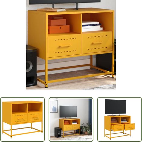 Stahl - TV-Schrank Senfgelb 68x39x60,5 cm Stahl (1/5)