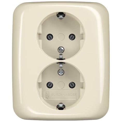 BUSCH-JAEGER 202 EUJ-212 SCHUKO DOPPELSTECKDOSE, WEI (2TKA00003895)