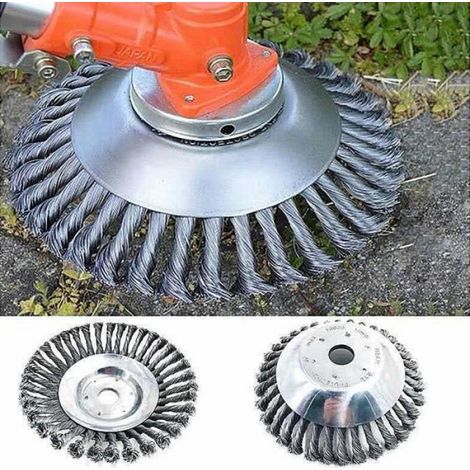 Tete De Coupe - Roue En Fil D Acier - Brosse A Mauvaises Herbes - Pour Debroussailleuse - Lot De 3 Pieces (1/4)