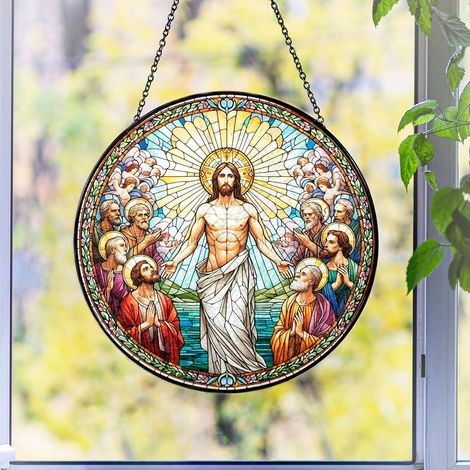 Attrape-soleil vitrail – Décoration intérieure à suspendre, Diamètre : 9 cm (1/4)