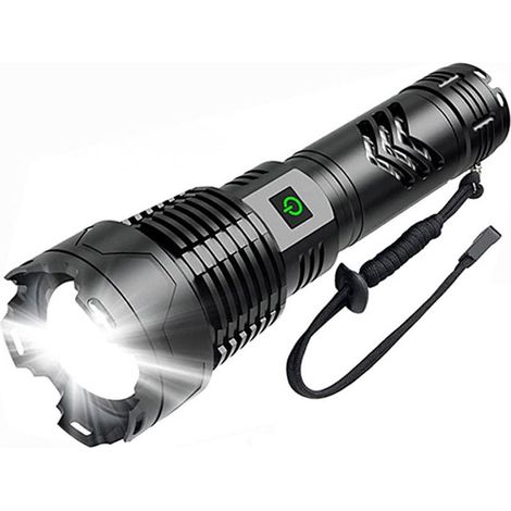 Lamp torch LED, rechargeable, 120 000 lumens, ultra-bright, zoomable, waterproof IPX5, 5 modes, ideal for the camping in full air (1/5)