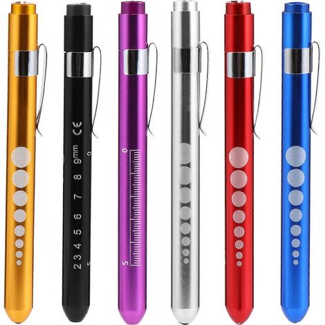 Lot de 6 lampes stylo LED réutilisables avec lumière jaune, couleur aléatoire.-13.5X1.3CM (1/2)