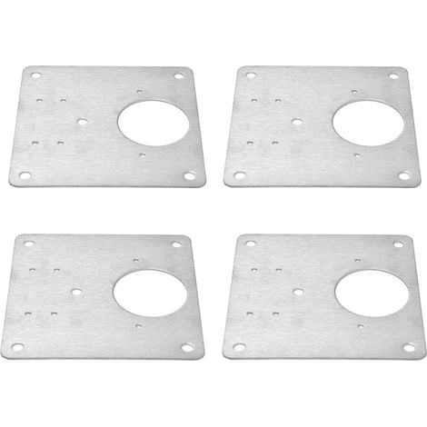 Satz von 4 Edelstahl-Befestigungsplatten zur Reparatur von Schranktürscharnieren, Modell A: 1 Befestigungsplatte pro Satz. (1/5)