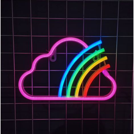 Neon Sign - LED Nuage Décoration Murale pour Chambre - Alimentation USB ou Piles - Luminosité Réglable - 1 Pièce (1/5)
