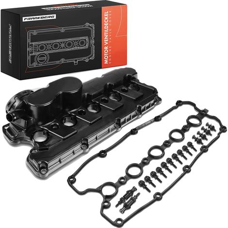 Tapa de culata, de material plástico, de tamaño estándar para varios modelos, compatible con SEAT y SKODA, incluye un kit de juntas y una válvula de ventilación de refrigeración. (1/5)
