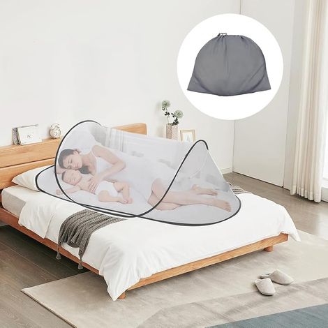Moustiquaire De Voyage Pop Up 200 x 80 x 56 cm, Tente Portable De Voyage Pliable, Moustiquaire Voyage avec Fond en Filet, pour Lit Simple, Camping, pour Eviter Efficacement Les Moustiques (1/5)