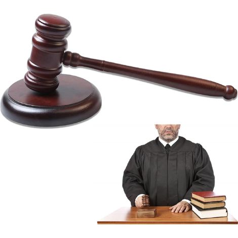 Marteau de Juge en Bois, Marteau de Résonance et Avocat, Étudiant aux Enchères (1/5)