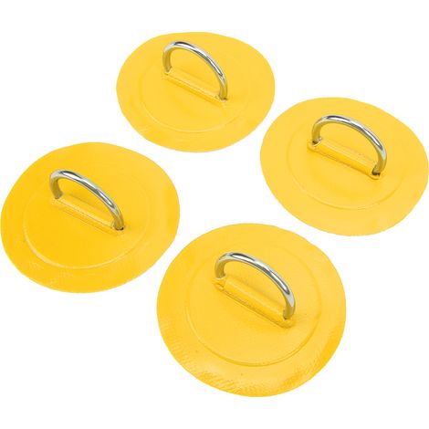 Stück D-Ring-Abschleppflicken für Schlauchboote, strapazierfähiges PVC, Marinebefestigung, Edelstahlschnalle, gelb (1/5)