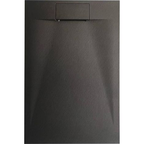 Soho SMC Duschwanne SlimLine – nur 35 mm flach, modern & robust:Schwarz, 120x90 cm (1/4)