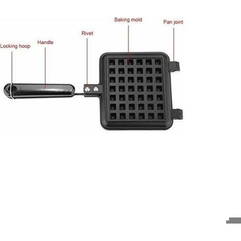 Gaufrier Fonte, Moule À Gaufres Base En Aluminium Fondu Cuisinière Belgique Gaufrier Ménage Cuisine Gaz Gaufre Anti-Adhésif Plat De (1/4)