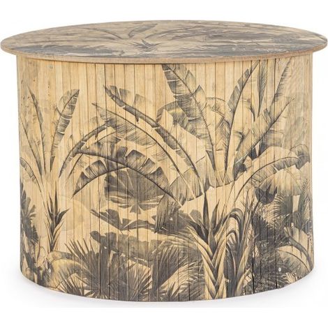 Tavolino nariko in struttura di bambù piano e fondo in mdf e viteria in acciaio -Ø 58 x h 40 cm (1/5)