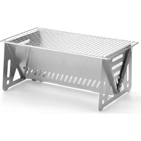 TAISHENGDA - Neuer faltbarer Edelstahlgrill - Holzkohlegrill zum Grillen, für den Heim- und Außenbereich, tragbares Modell - Großer faltbarer Grill (mit Grillrost) (1/5)
