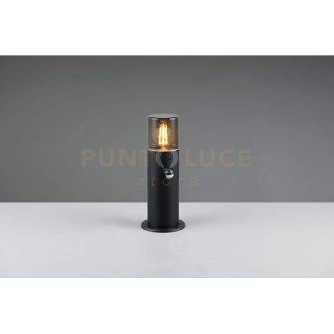 HOOSIC PALO DA ESTERNO ANTRACITE CON DIFFUSORI FUME' E SENSORE DI MOVIMENTO IP44 H. 30CM 1 LUCE ATTACCO E27