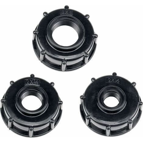 Ensemble d'adaptateurs de réservoir de vidange IBC en 3 pièces avec adaptateur de couvercle de réservoir en plastique, accessoires d'adaptateur IBC S60x6, tarauds à filetage épais, 1/2, 3/4, 1 pouce.