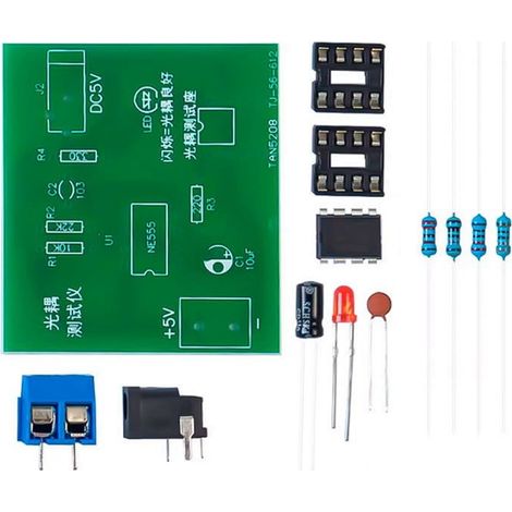 Kit Testeur Optocoupleur - Carte de Pratique 555 - Pour Soudure Électronique DIY - 45 x 40 mm - Vert - Kit Non Monté (1/5)