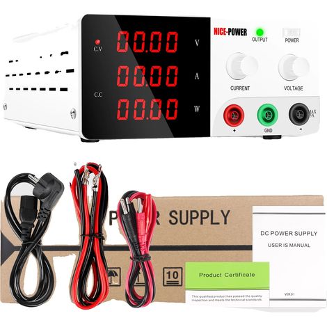 Tischnetzteil, einstellbare Ausgangsspannung, intelligente Kühlung, weiß, EU-Stecker 220 V, 30 V 20 A 600 W (1/2)