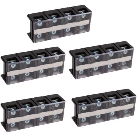 5Pcs Blocs de borniers à vis 60A 4 positions Cuivre Plastique 60A Bornier pour connexion électrique,DUBUNS (1/4)