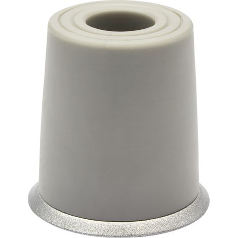 WAGNER Fermaporta VULKANO MIDI - Diametro Ø 36 x 35 mm  A Pavimento/Muro da Avvitare  In Gomma Piena Con Base in Zinco Pressofuso Effetto Inox - 15208011 (1/5)