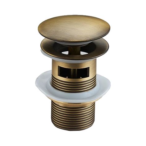 Mexen tappo clic-clac rotondo con troppopieno, bronzo antico - 79920-30 (1/2)