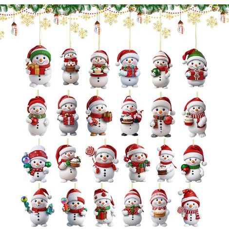 Decorazioni natalizie per il conto alla rovescia - Decorazioni invernali in acrilico 2D - Calendario dell'Avvento di 24 giorni con decorazioni - Per la famiglia, gli amici, gli adolescenti e non solo (1/5)
