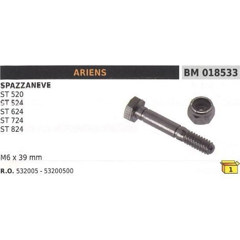 Perno spinotto di sicurezza M6x39mm spazzaneve ARIENS ST 520 - 524D 724D 826D