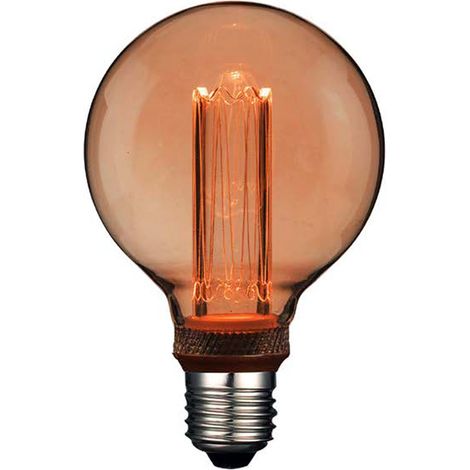 Bombilla Decorativa LED E27 4W 1800K Globo G95 en Cristal Dorado (1/2)